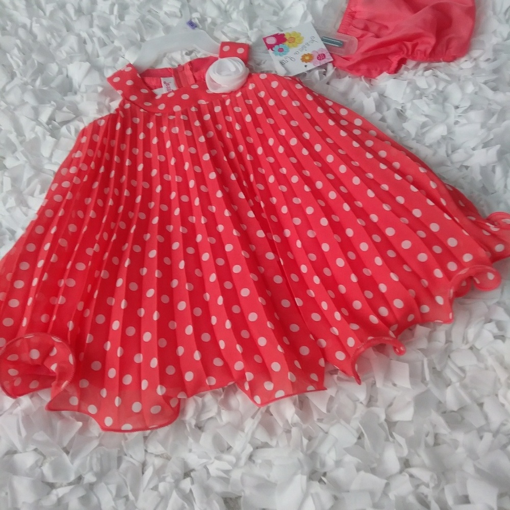 New girls coral dress - Picture 4 of 8